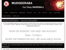 Tablet Screenshot of mudgeeraba.baseball.com.au